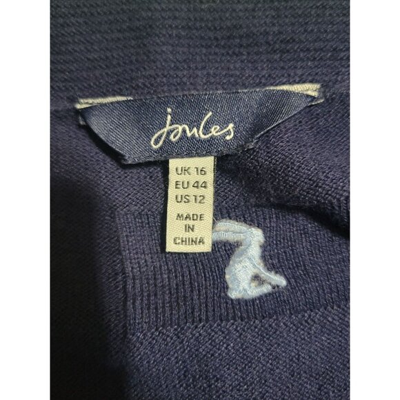 Joules Navy Size 12 Sweater Vivianna Long Sleeve Cotton Blend Boatneck Fall - Picture 4 of 11